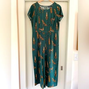 ModCloth Bold Notion Women’s Green Jumpsuit Large